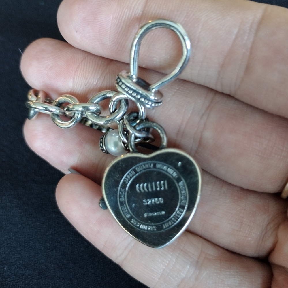 Ecclissi Sterling Silver Rolo Bracelet With Watch Charm - Picture 8 of 10